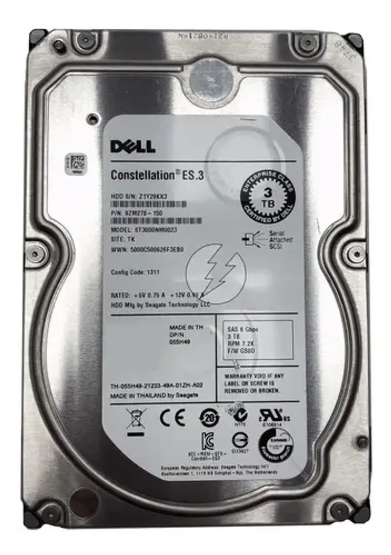 Hd Dell St3000nm0023: 3tb Sas 3,5 7,2k