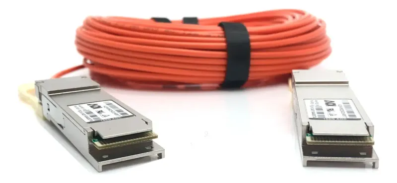 Cabo Fibra Óptica Aoi Qsfp28 P/ Qsfp28 - 22 Metros Laranja