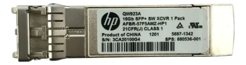 Gbic Hp Qw923a Afbr-57f5amz-hp1 Lc Duplex Sfp+ 16gb 850nm Sx