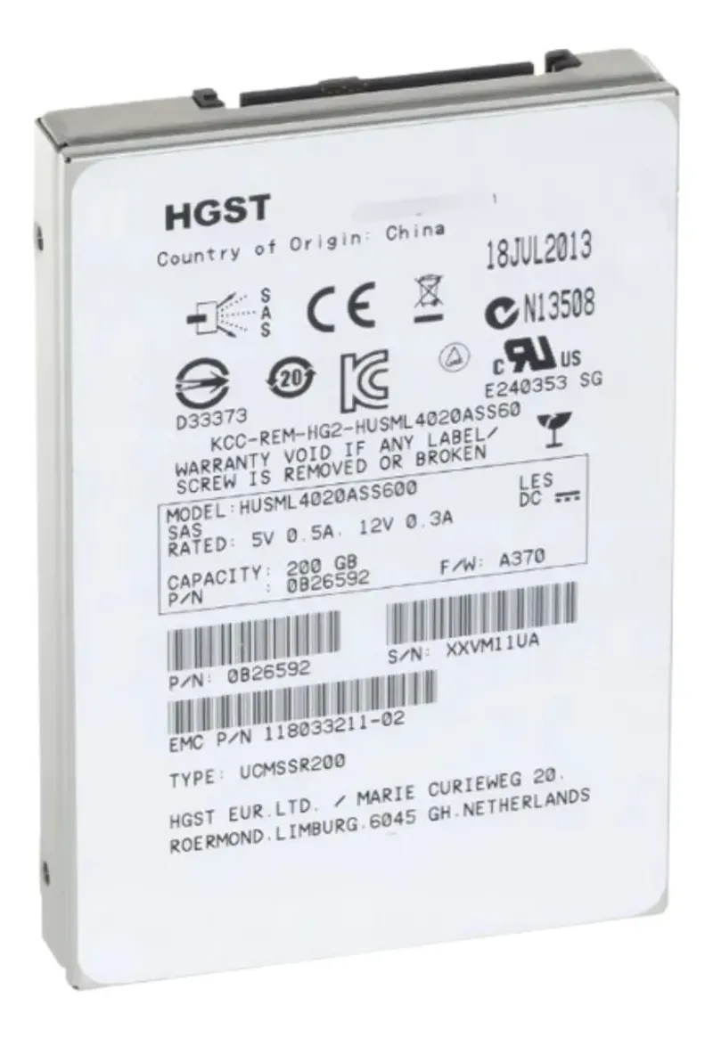 Ssd Hitachi Hussl4020ass600 200gb, Sas, 2,5