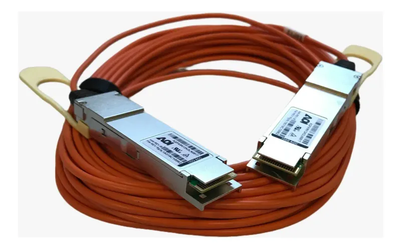 Cabo Óptico Aoi Qsfp28 Aoc 100gb 12m Multimodo Om3 Laranja