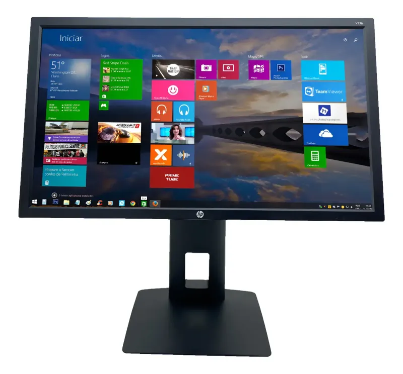Monitor Hp V22b 21,5'' Polegadas Full Hd Vga Hdmi Ajustável Preto (novo Com Caixa Aberta) 127/220v