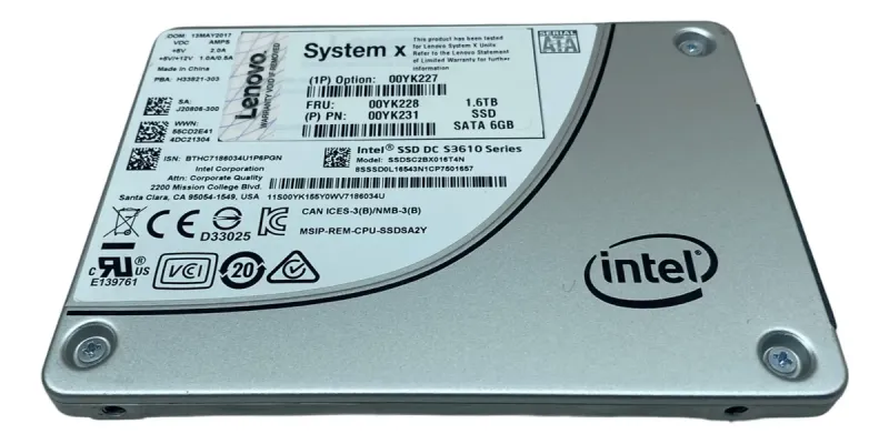 Ssd Lenovo 1,6 Tera Sata 2,5 Polegadas 00yk231 Enterprise