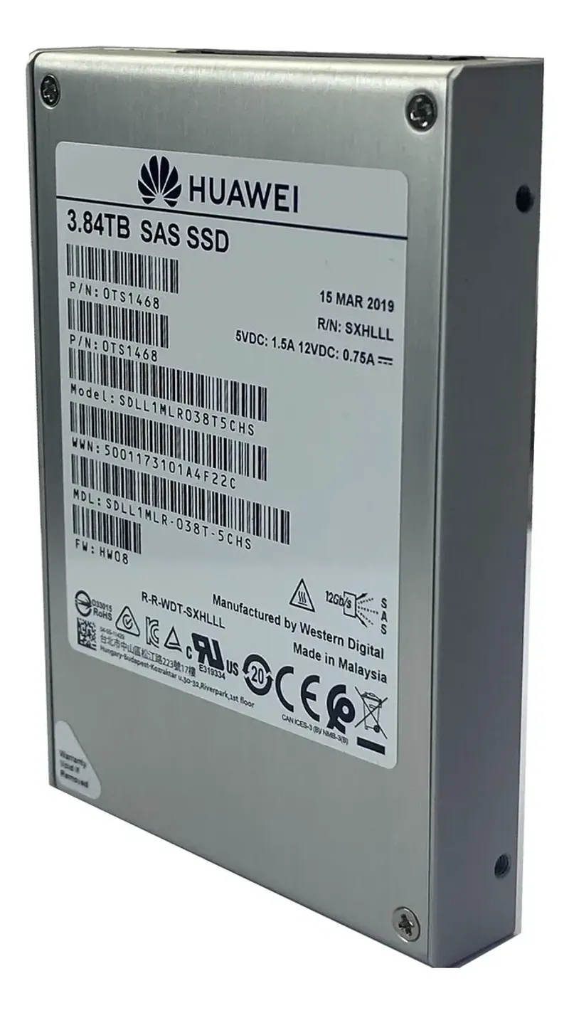 Ssd 3.84tb Sas 12gb 2.5 Enterprise Huawei Sdll1mlr-038t-5chs