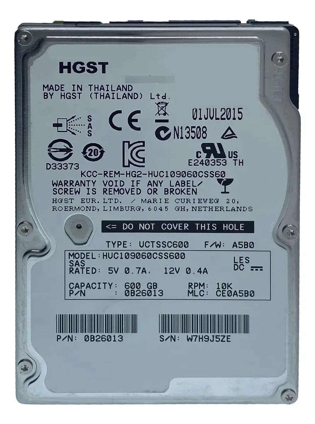 Hd Sas Hgst 600gb 10k 2.5 64mb 6gbps Huc109060css600 | Saiph TI