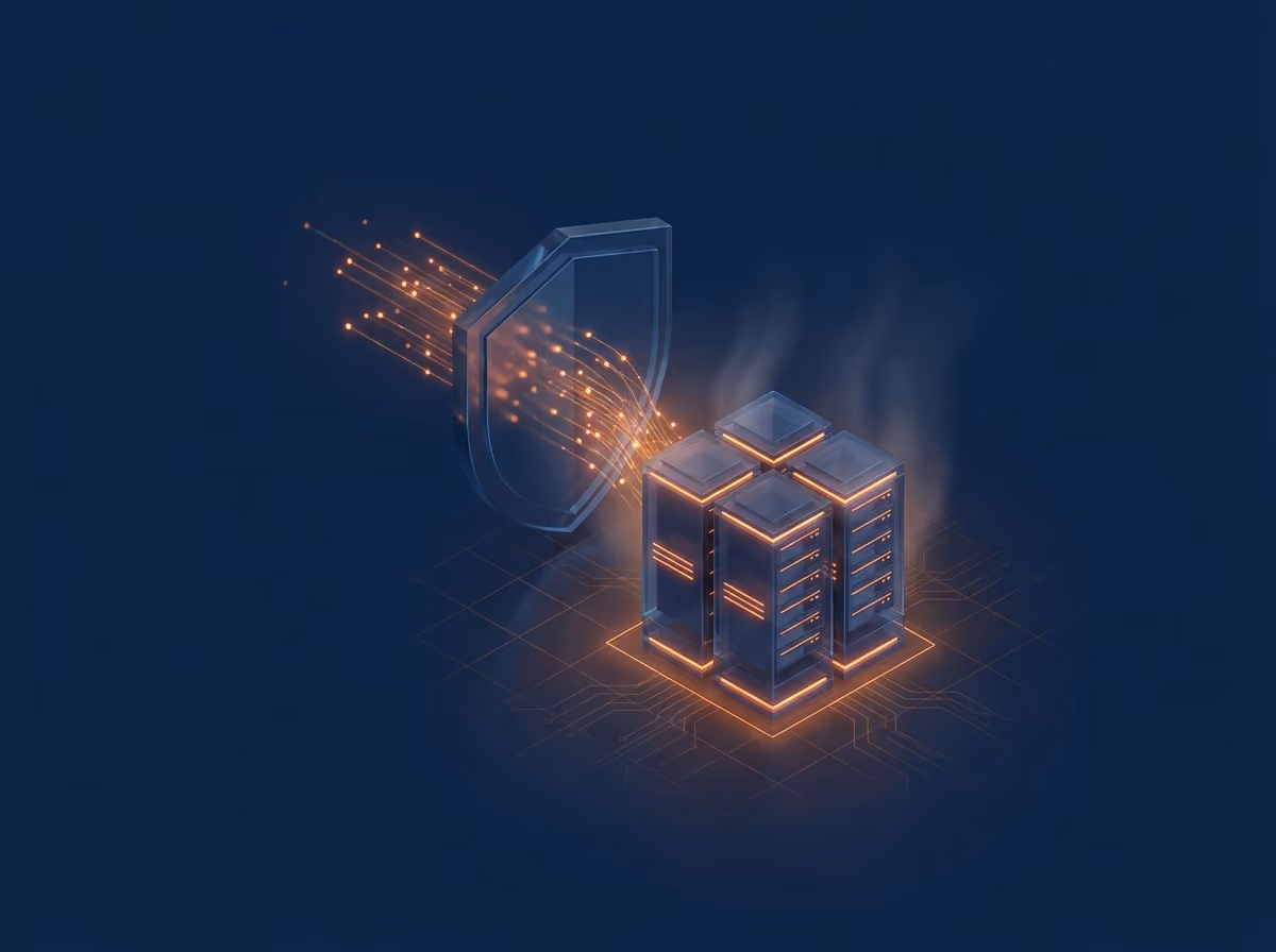 Ilustração 3D — Firewall Gerenciado